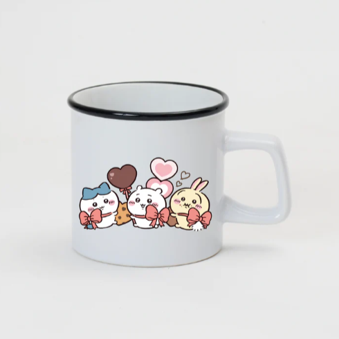 2026 Chiikawa Happy Valentine's Day Round Lip Mug (蝴蝶結款,3色)