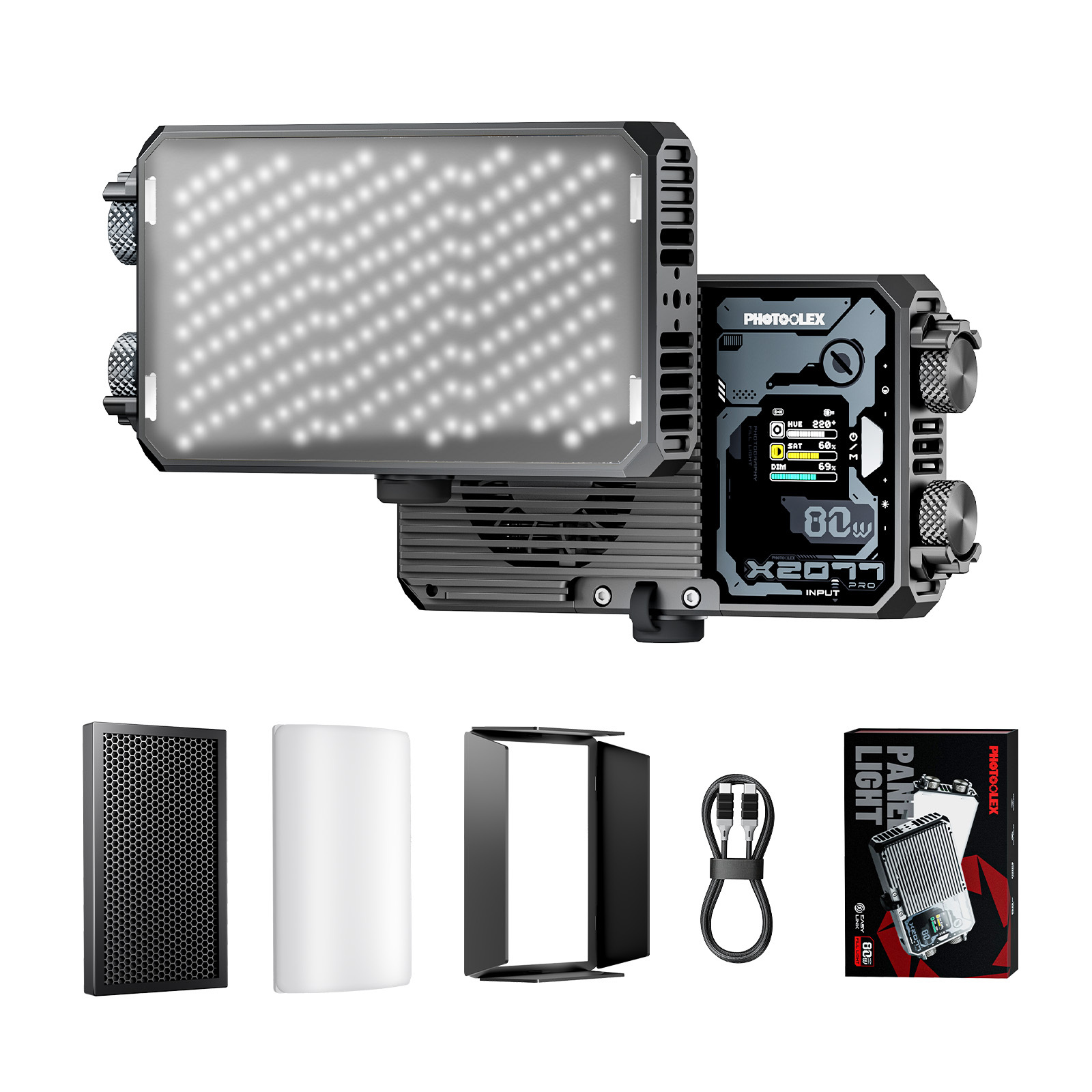 Photoolex 2077 Link 15W 便攜式相機 RGB/雙色溫 LED 燈