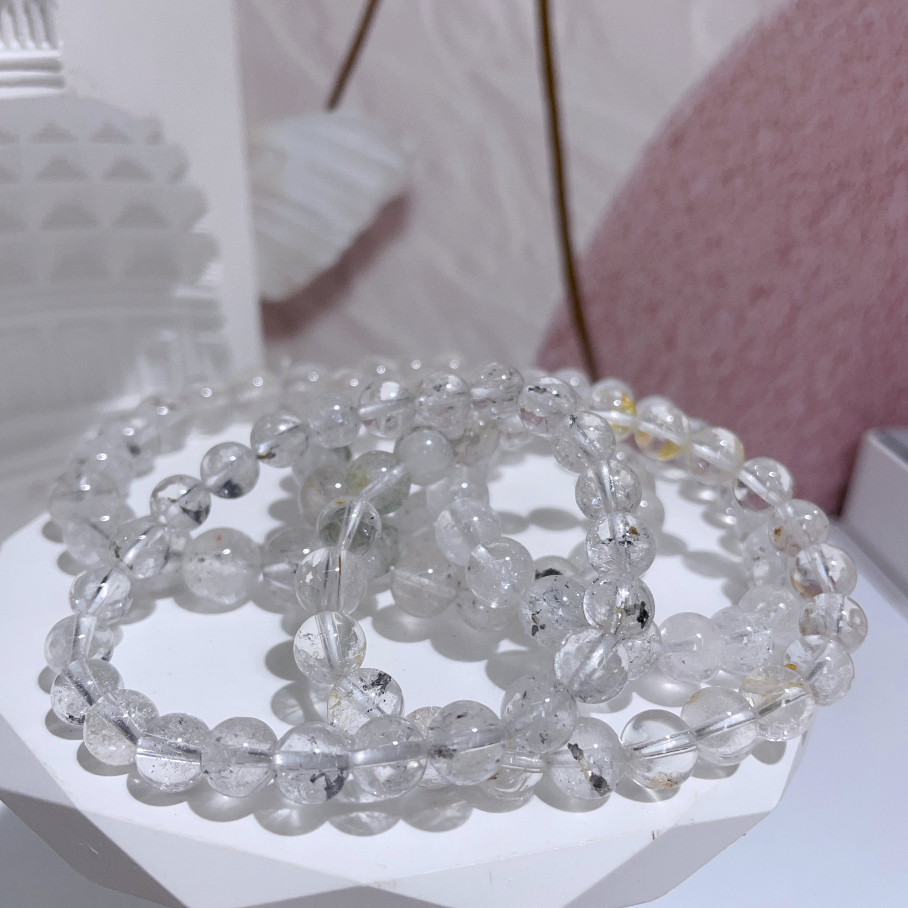 輝銻礦閃靈鑽手串