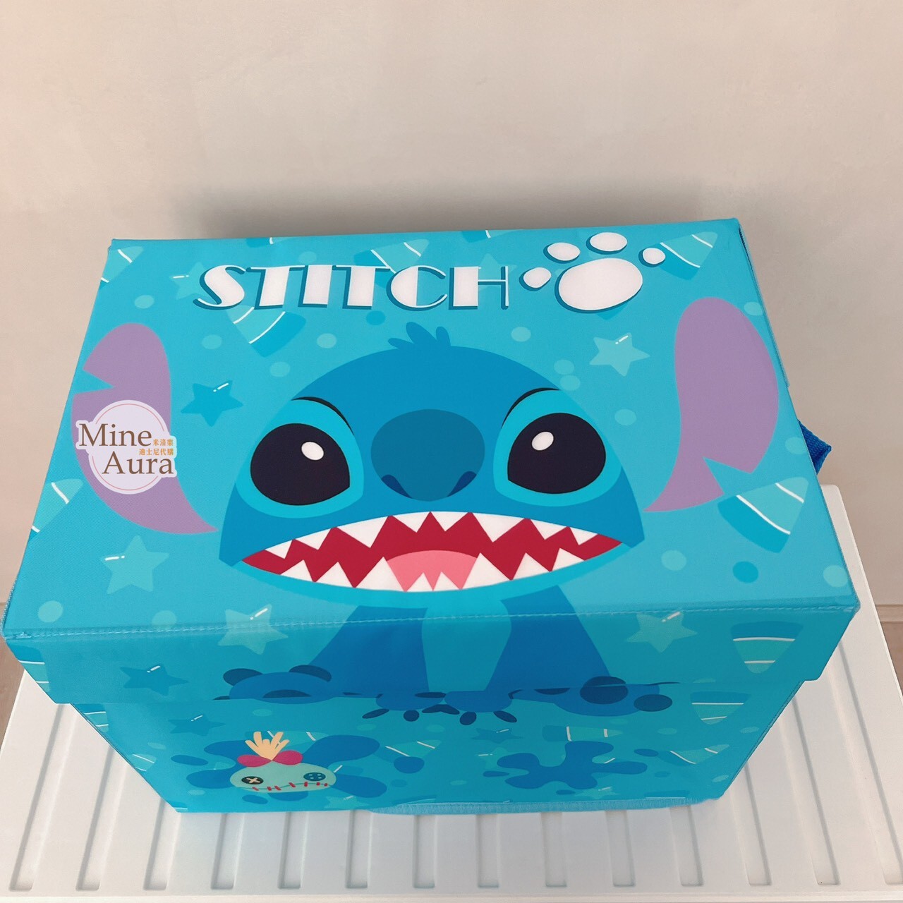 (全新NG品現貨) 史迪奇 Stitch 抱抱 醜丫頭Scrump 折疊收納箱 儲物箱 星際寶貝 Lilo & Stitch -香港迪士尼樂園