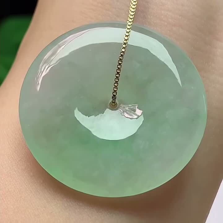 翡翠冰種晴底平安扣 (36.1mm直徑),天然翡翠A玉, 緬甸玉, Jade, Jadeite