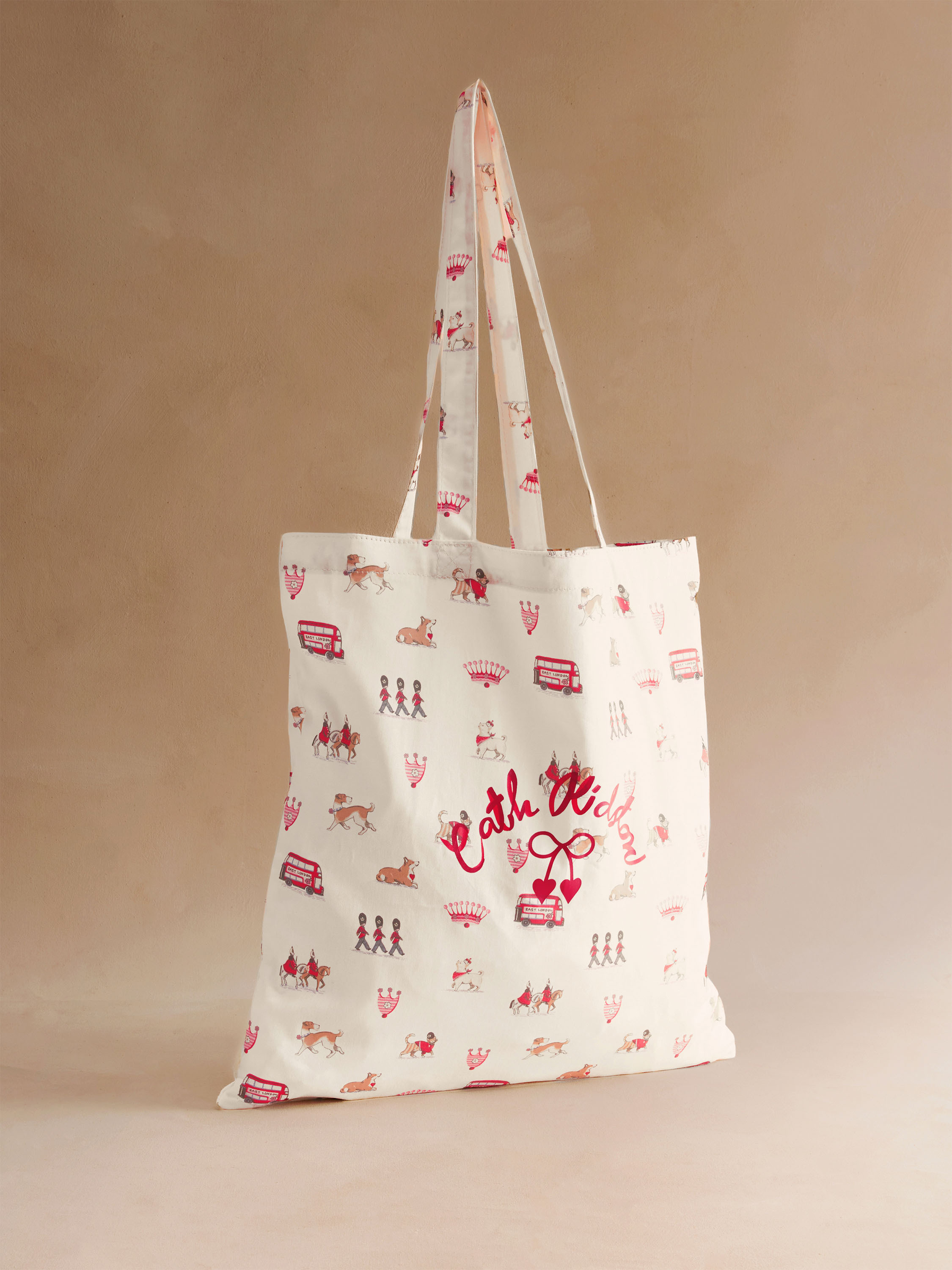 Queenies London 純棉印花直式書袋