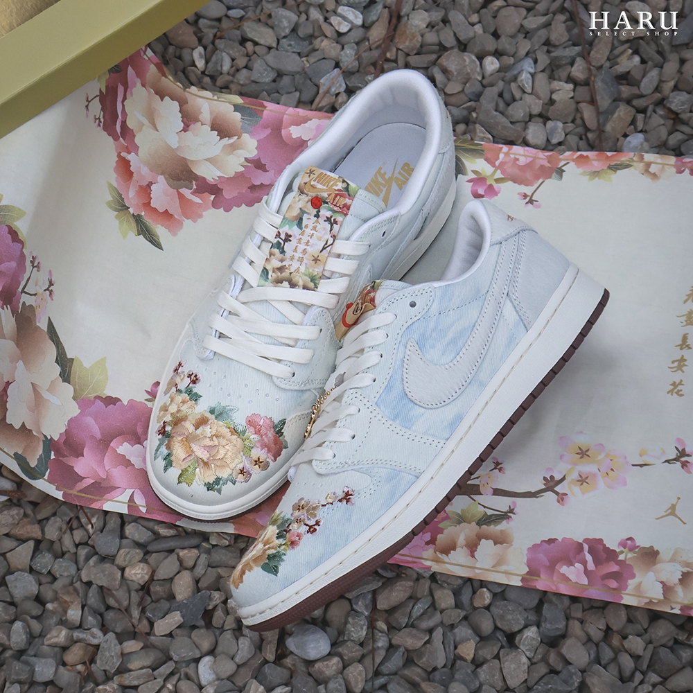 Air Jordan 1 Low OG CNY 馬年限定 白灰 花卉 刺繡 毛絨 新年 IQ1108-011