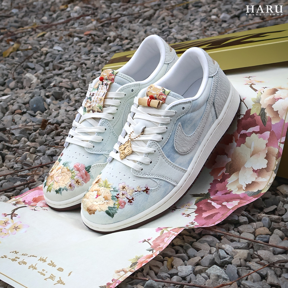 Air Jordan 1 Low OG CNY 馬年限定 白灰 花卉 刺繡 毛絨 新年 IQ1108-011