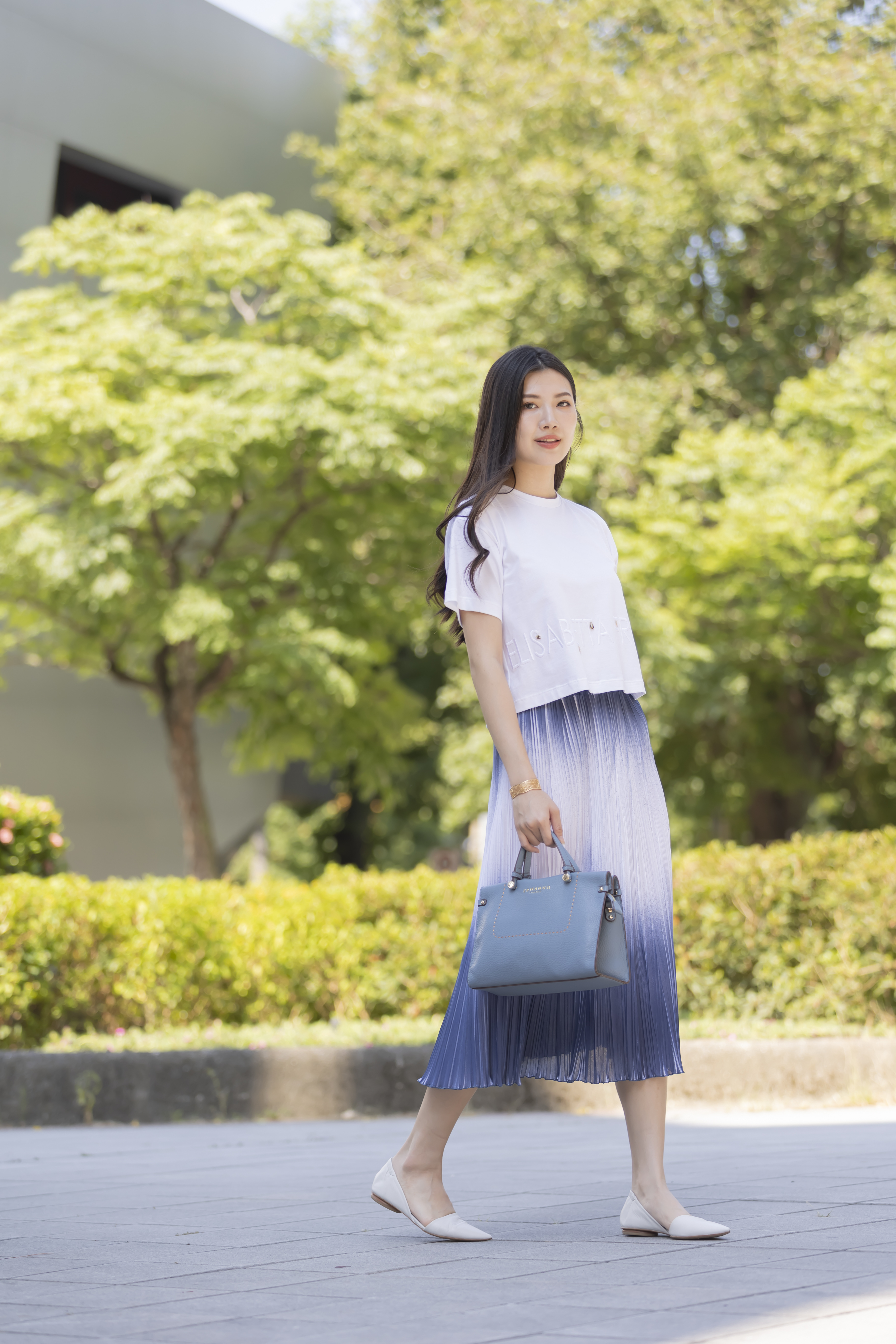 MALLONI 尖頭平底鞋(珍珠色)