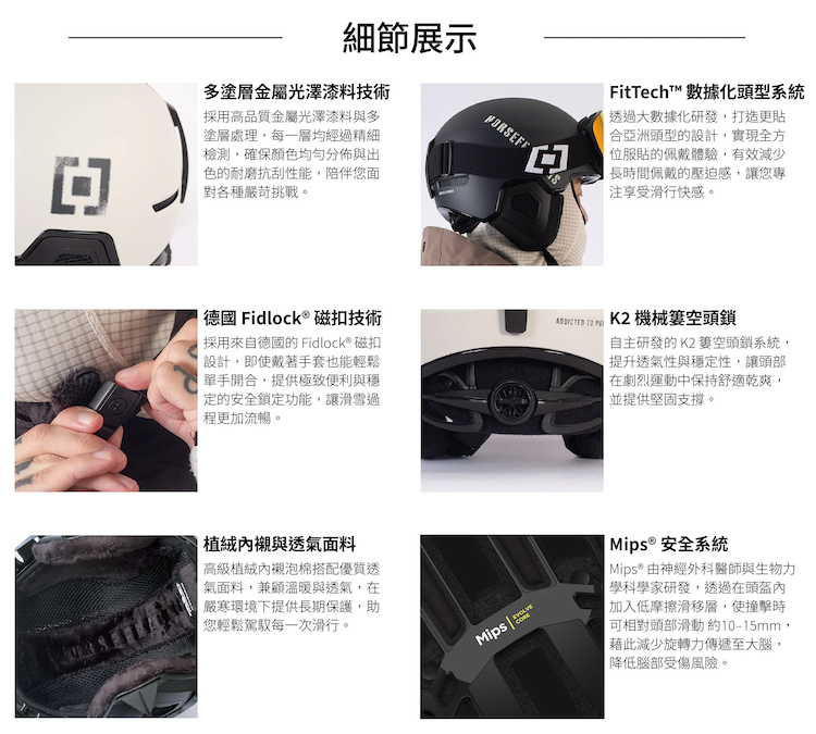 【HORSEFEATHERS x KPLUS】滑雪頭盔