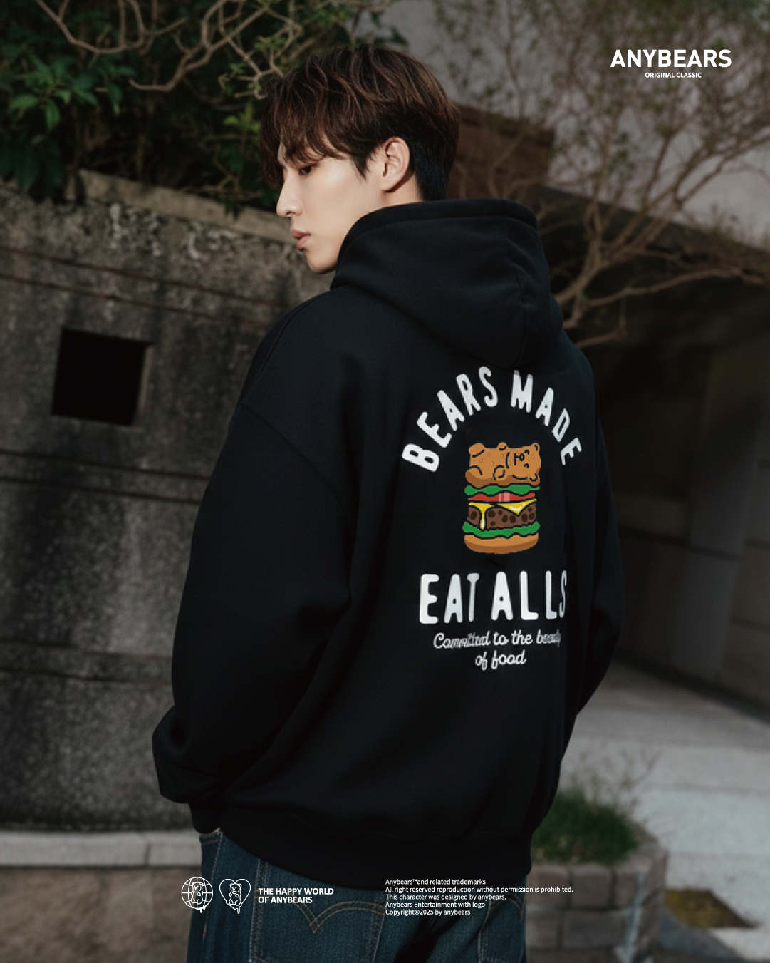 AB-CLS® 漢堡熊重磅刷毛帽T-C08 Hamburger BEAR Hoodie