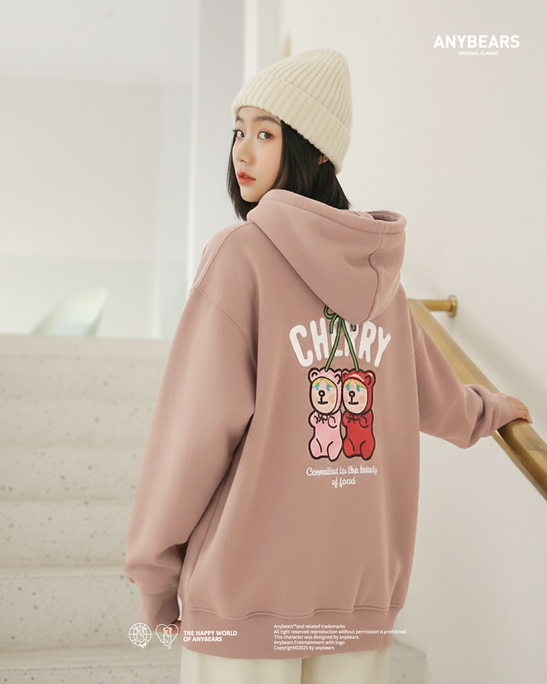 AB-CLS® 櫻桃寶貝熊重磅刷毛帽T-C11 Cherry Baby BEAR Hoodie