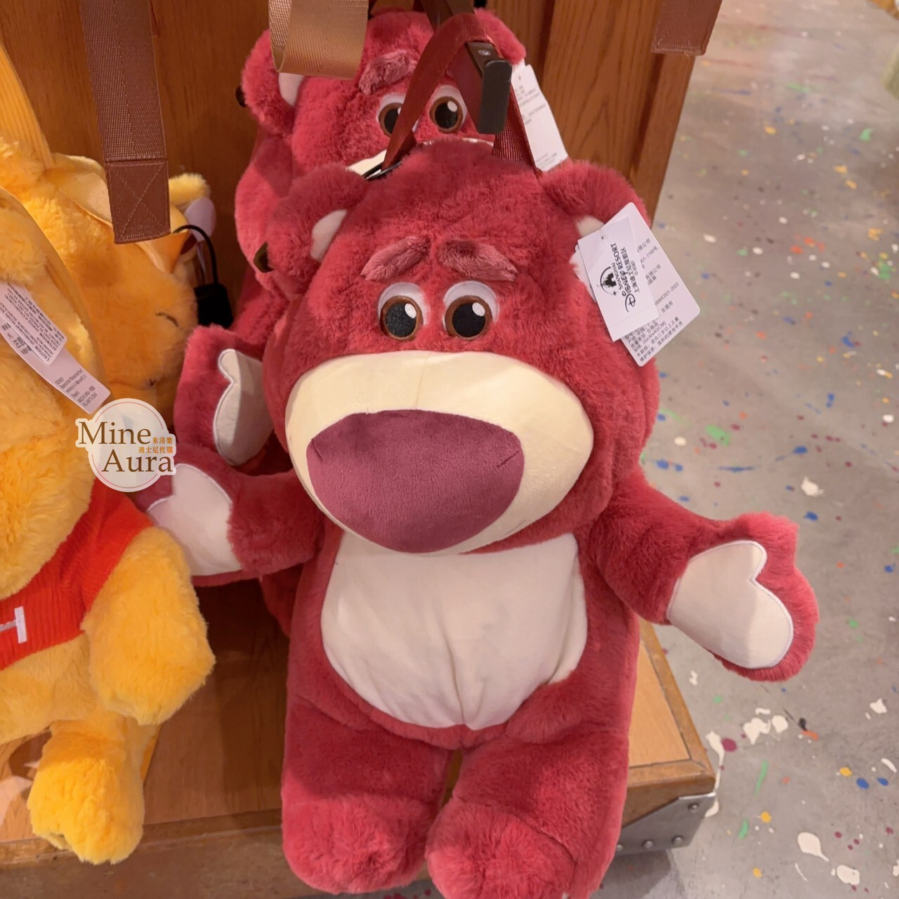 熊抱哥 Lotso 絨毛娃娃 造型 後背包 玩具總動員 Toy Story -上海迪士尼樂園