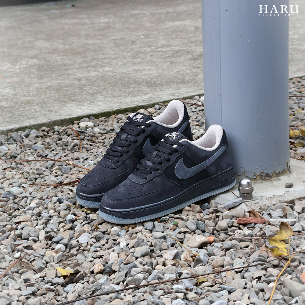 NIKE AIR FORCE 1 LOW 麂皮黑灰冰晶底 AF1 復古 經典 休閒鞋 IQ9791-001