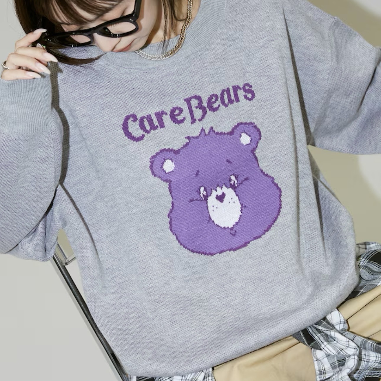CARE BEARS x PUBLUX 彩虹熊 大頭 針織衫 大學T 長袖 日本代購