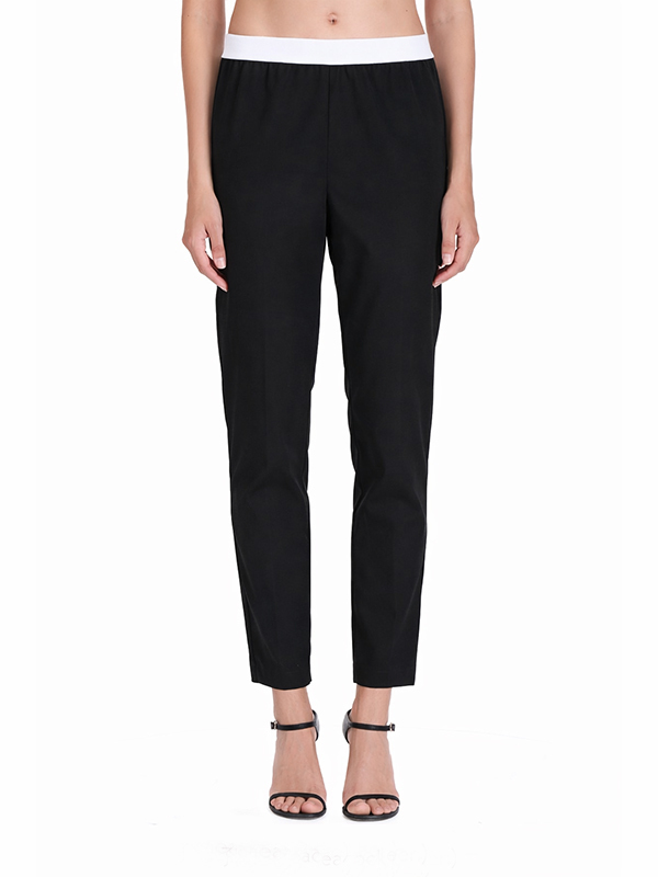 ERMANNO 腰鬆緊帶長褲(黑)