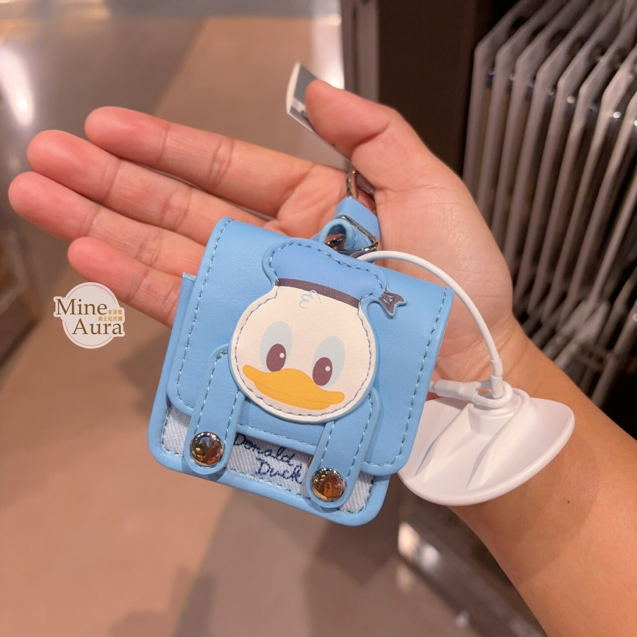 唐老鴨 Donald 小書包造型 耳機包 收納包 吊飾 -上海迪士尼樂園