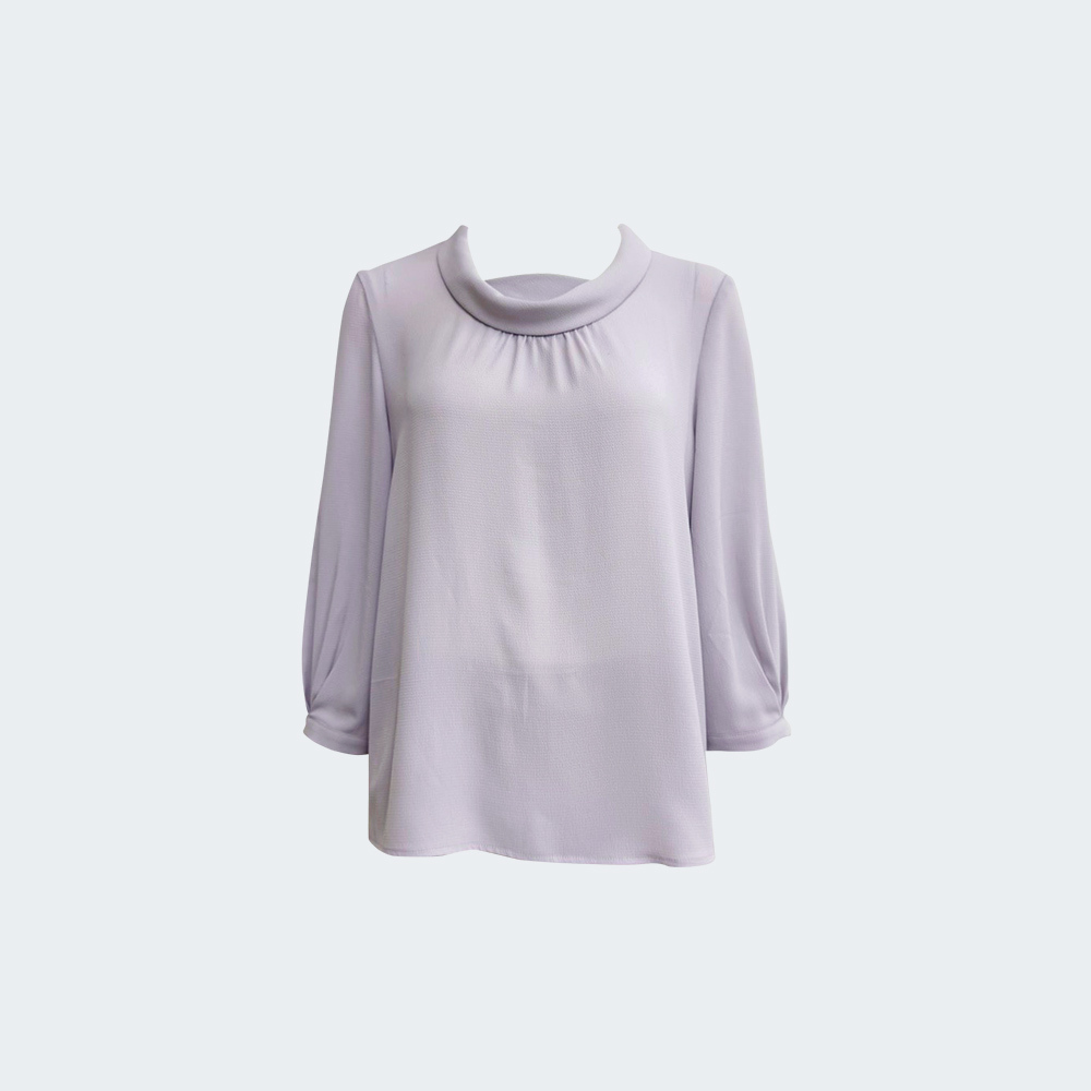 柔霧立領垂墜感上衣