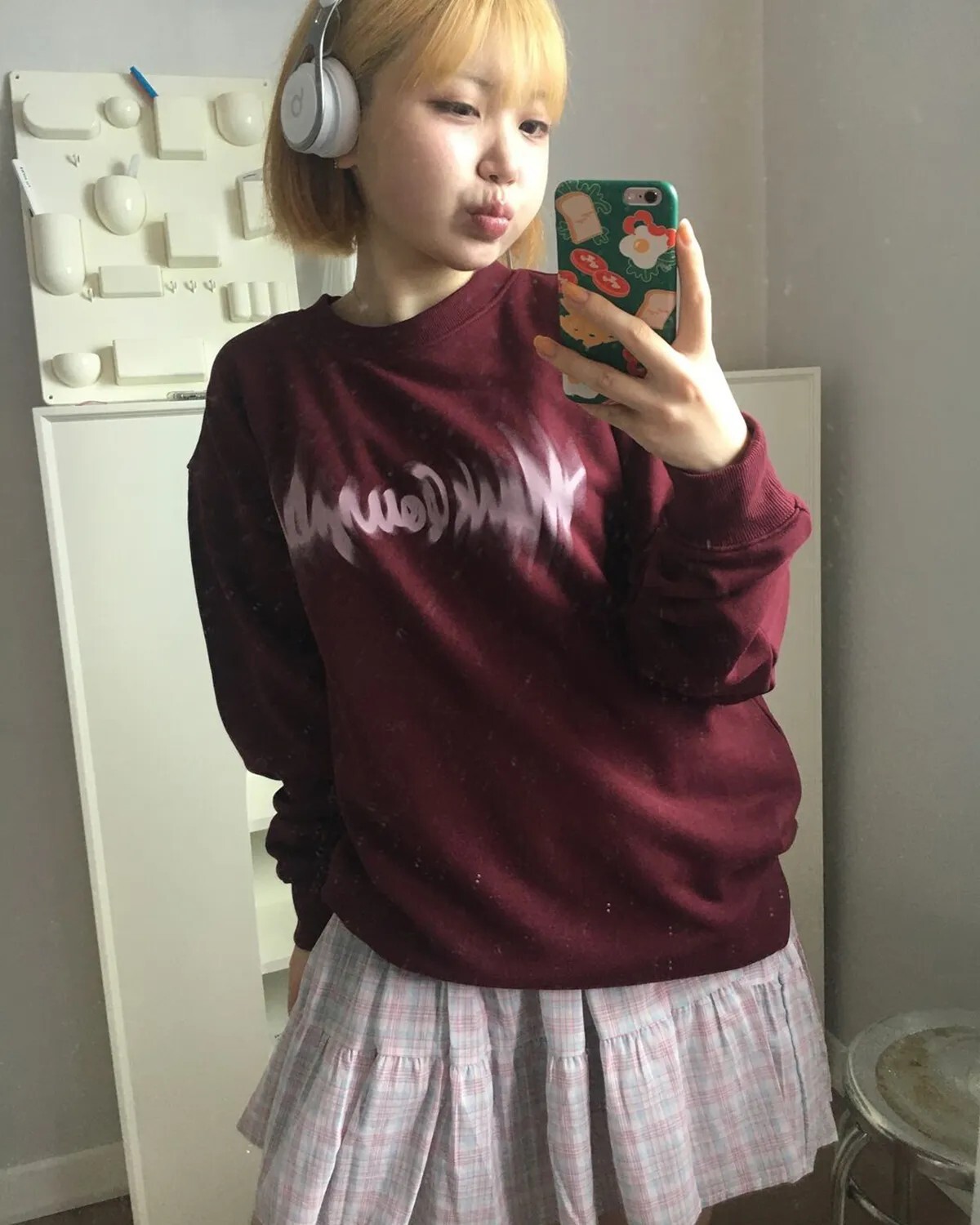 【OWN】Mark Gonzales 長袖 上衣 衛衣 動態Logo 秋冬 不分男女 炭灰 酒紅