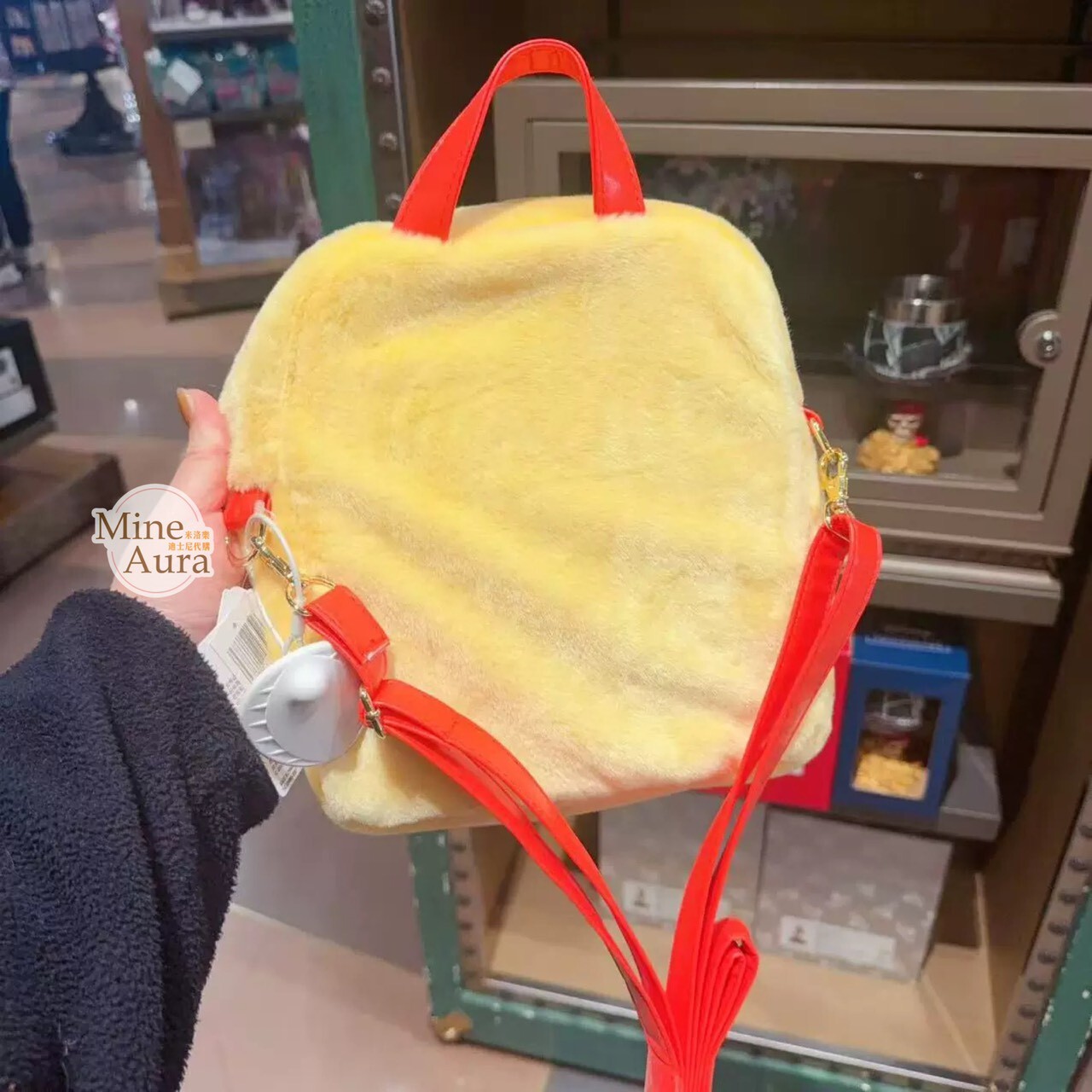 小熊維尼 Winnie the Pooh 絨毛 大頭造型 透明設計 後背包 -上海迪士尼樂園