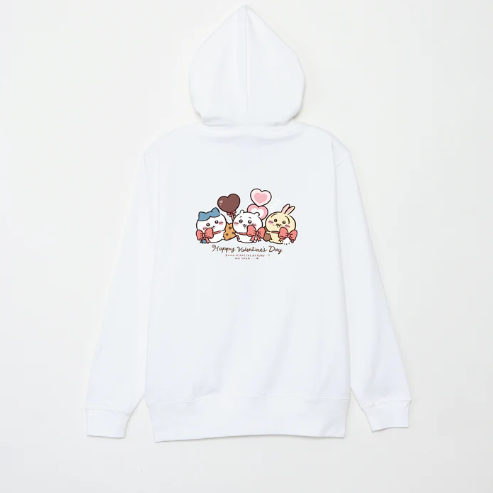 2026 Chiikawa Happy Valentine's Day Zip Hoodie (蝴蝶結款,9色) *只有背面有圖案