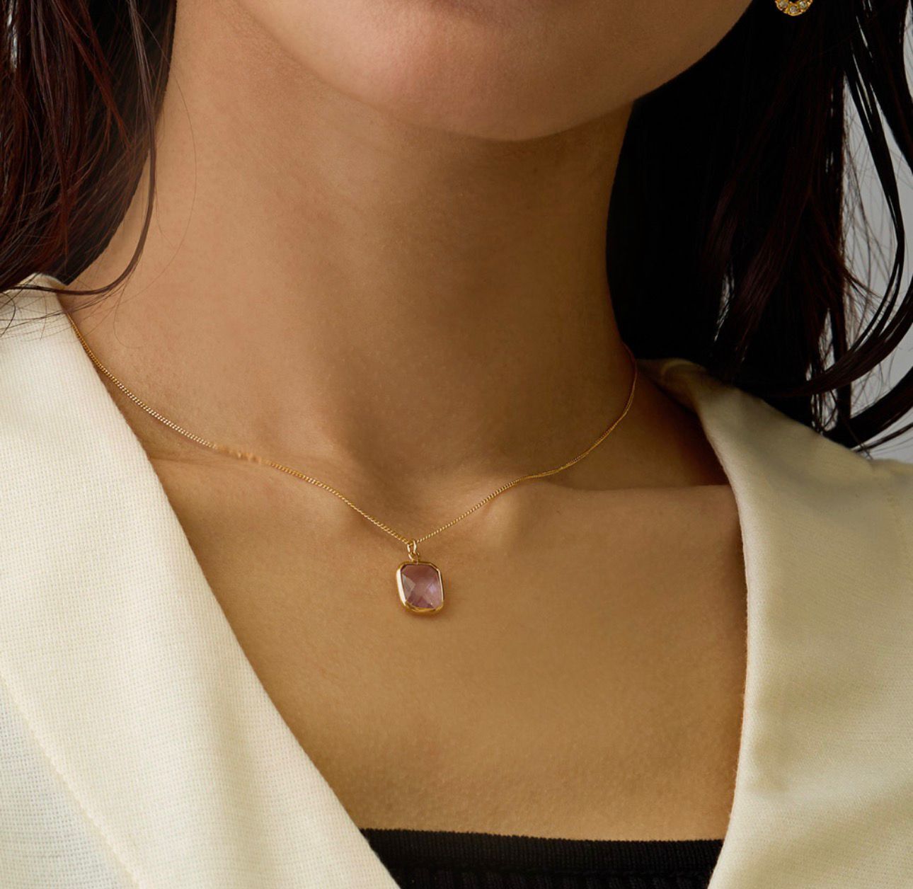 【預購】JN0126100 Melody Accessory 透明方形項鍊