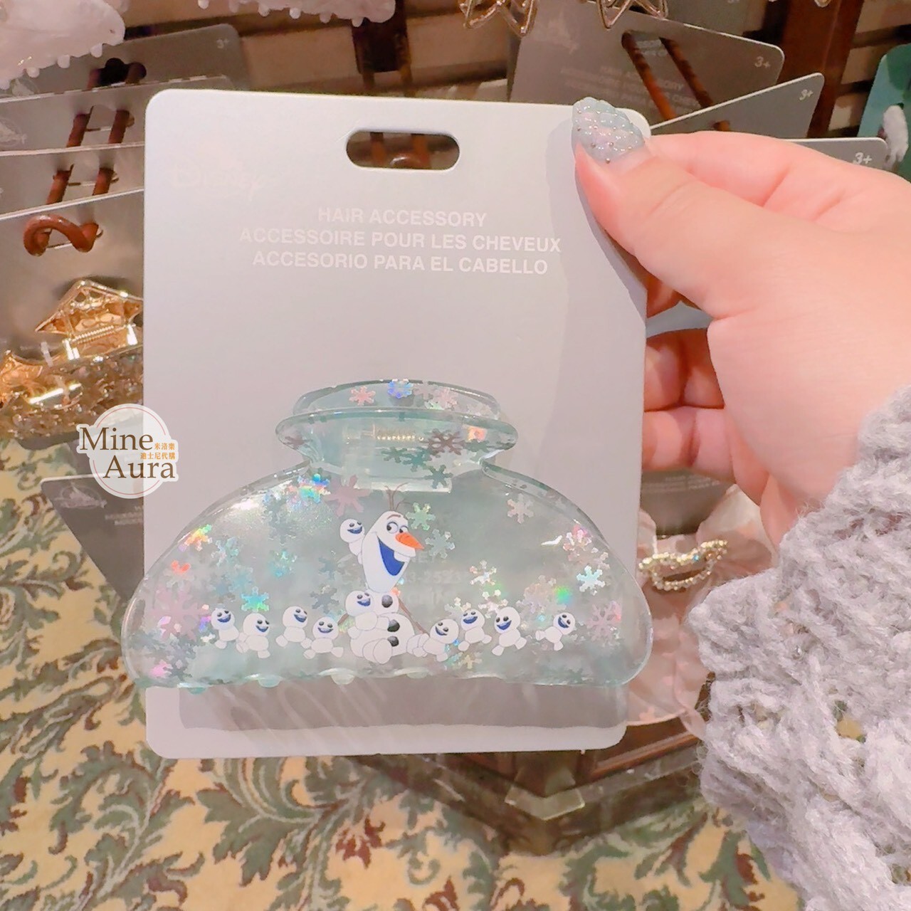 雪寶 Olaf 迷你小雪寶 圖案 髮夾 髮抓 鯊魚夾 冰雪奇緣 Frozen -香港迪士尼樂園