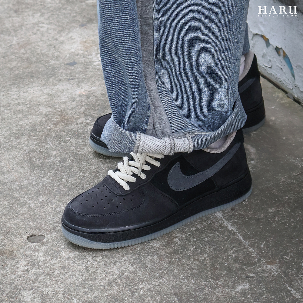 NIKE AIR FORCE 1 LOW 麂皮黑灰冰晶底 AF1 復古 經典 休閒鞋 IQ9791-001
