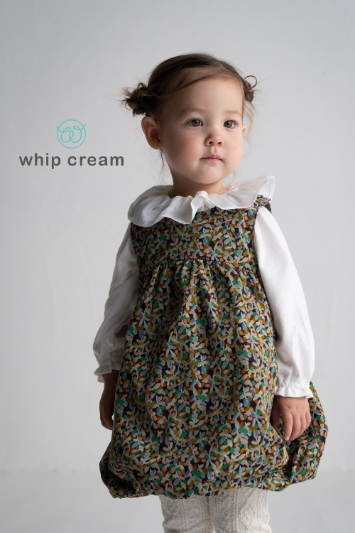 【日本 whip cream】果實燈芯絨蓬裙洋裝