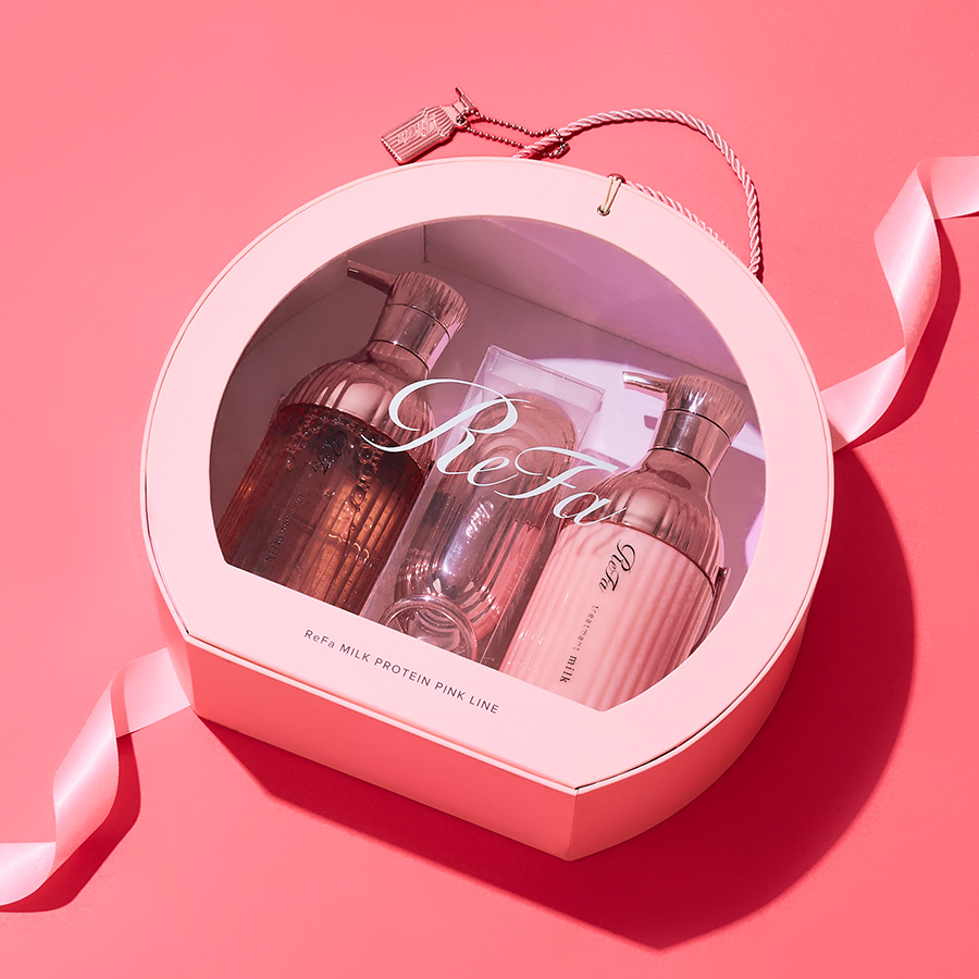 日本ReFa MILK PROTEIN PINK HAIR CARE GIFT SET 捲曲毛躁順滑粉色洗護系