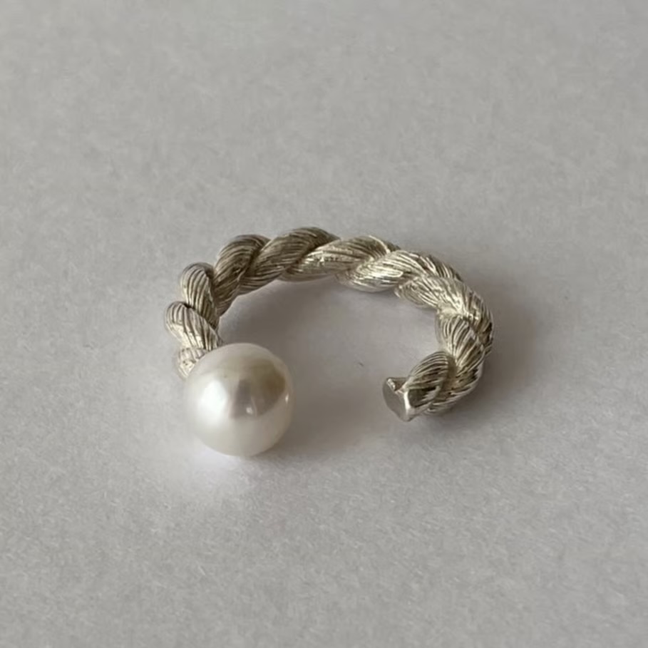 Pearl Lace Braid Ring (silver)｜FLAVOUR