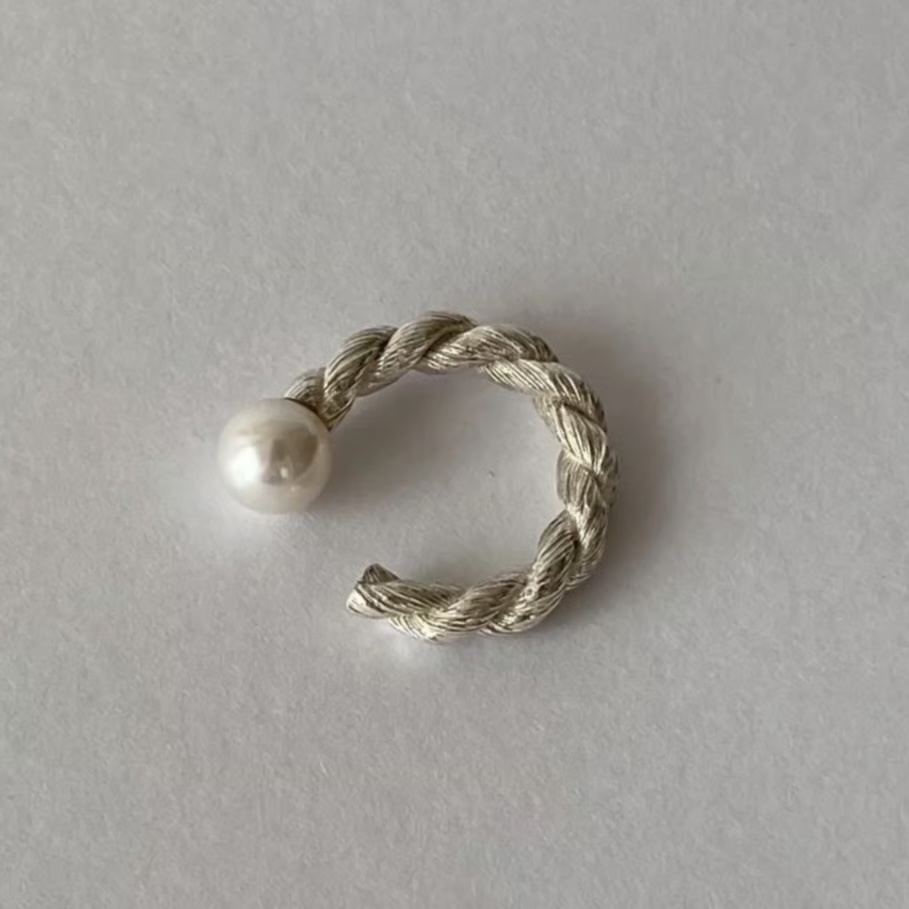 Pearl Lace Braid Ring (silver)｜FLAVOUR