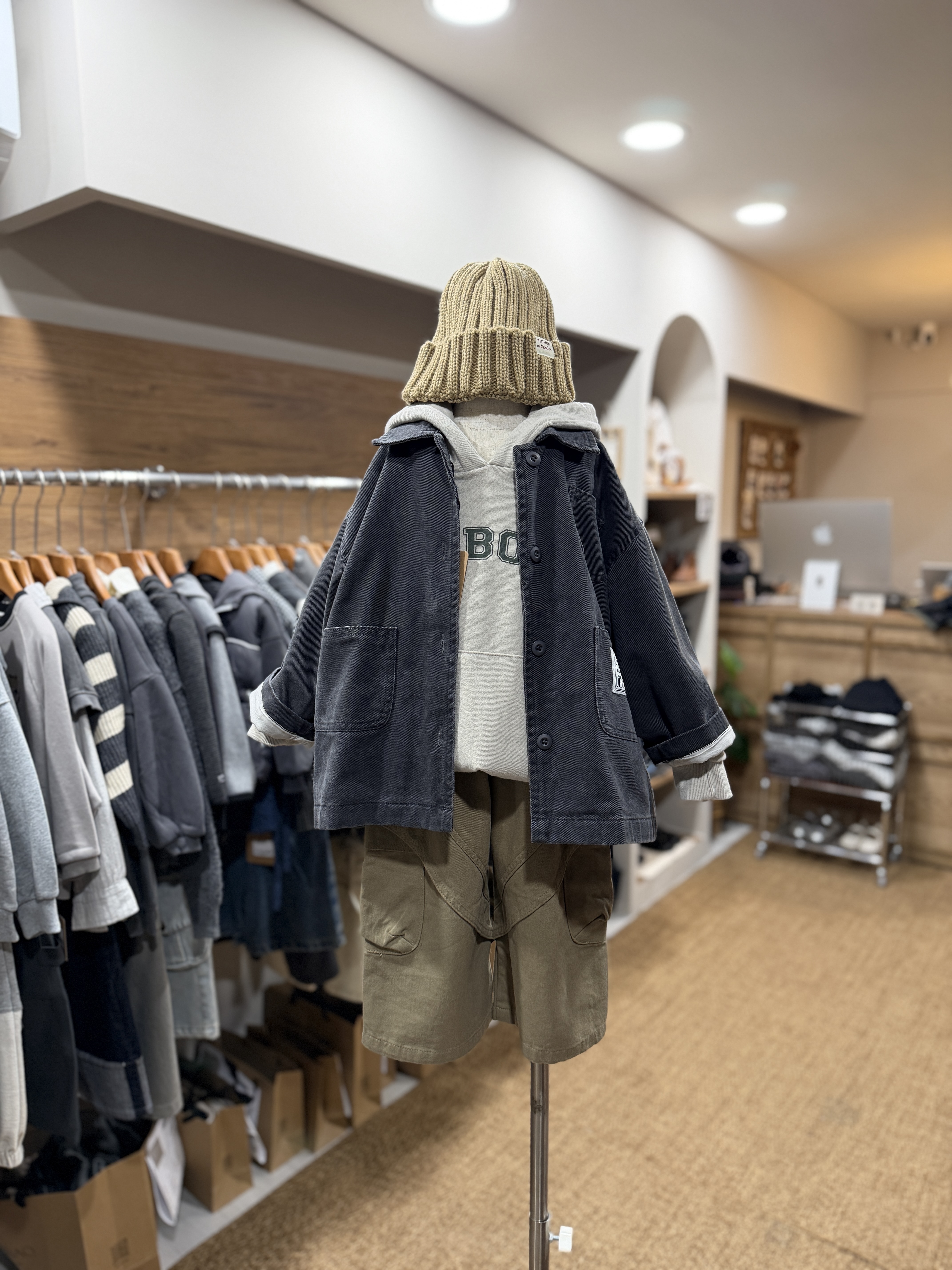 A03336大布標多口袋襯衫外套