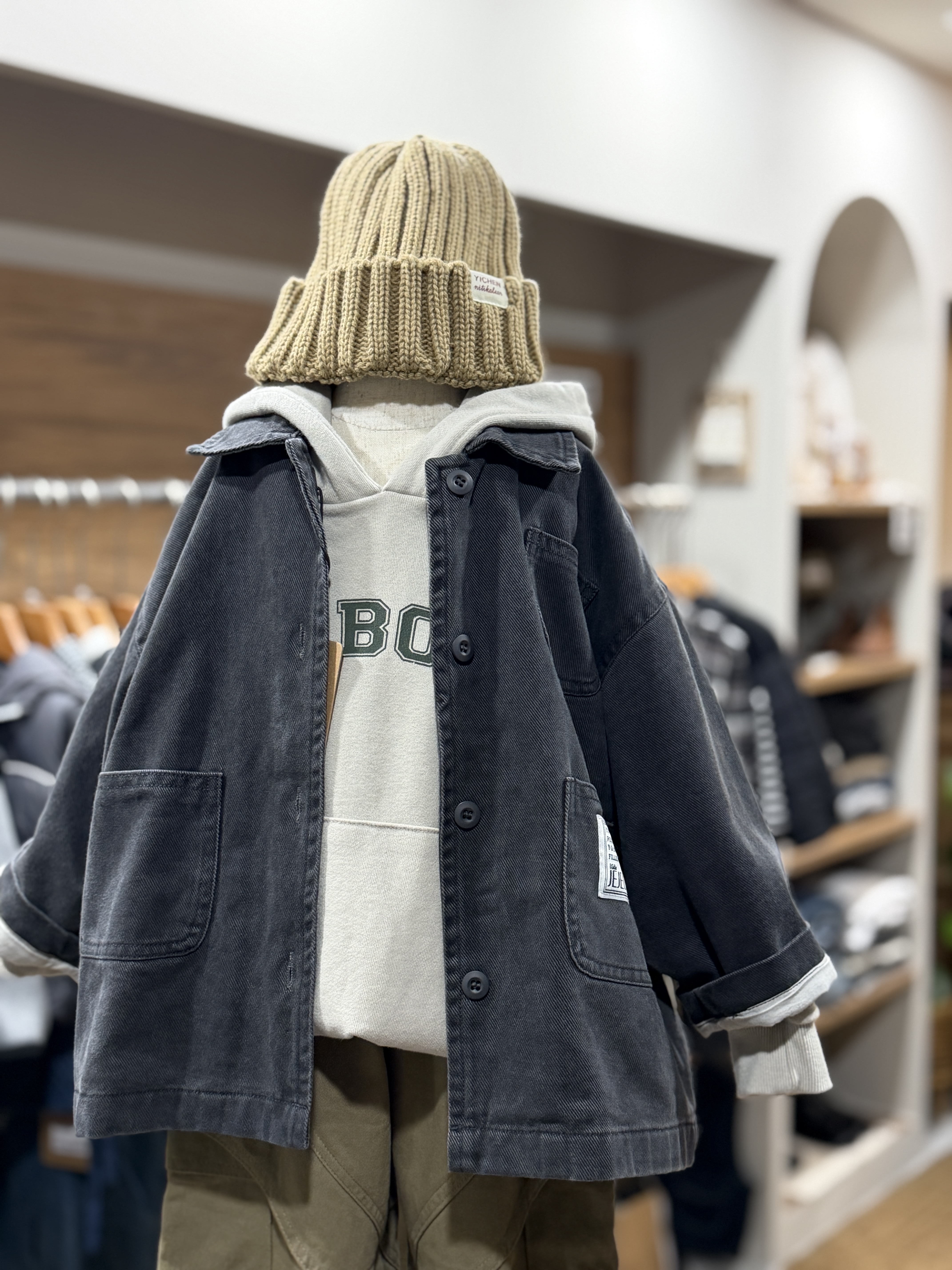 A03336大布標多口袋襯衫外套