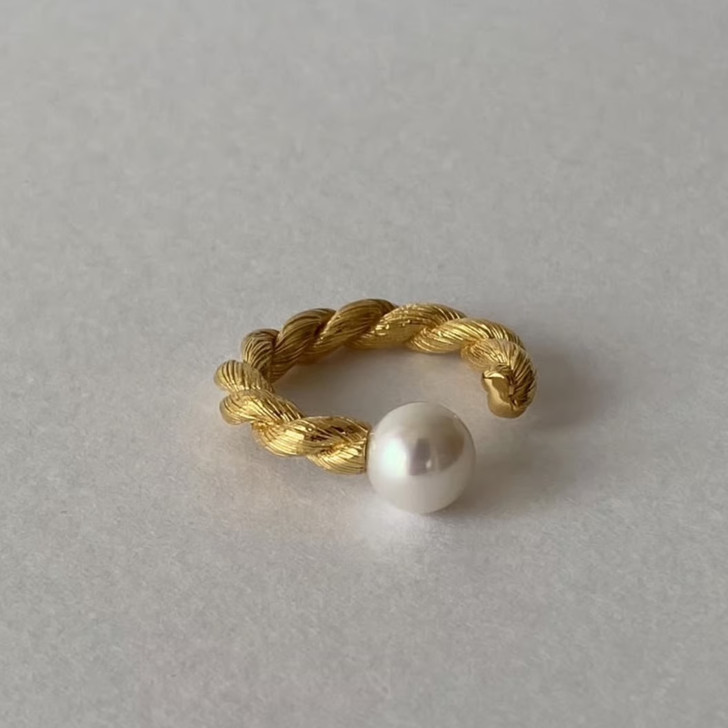 Pearl Lace Braid Ring (gold)｜FLAVOUR