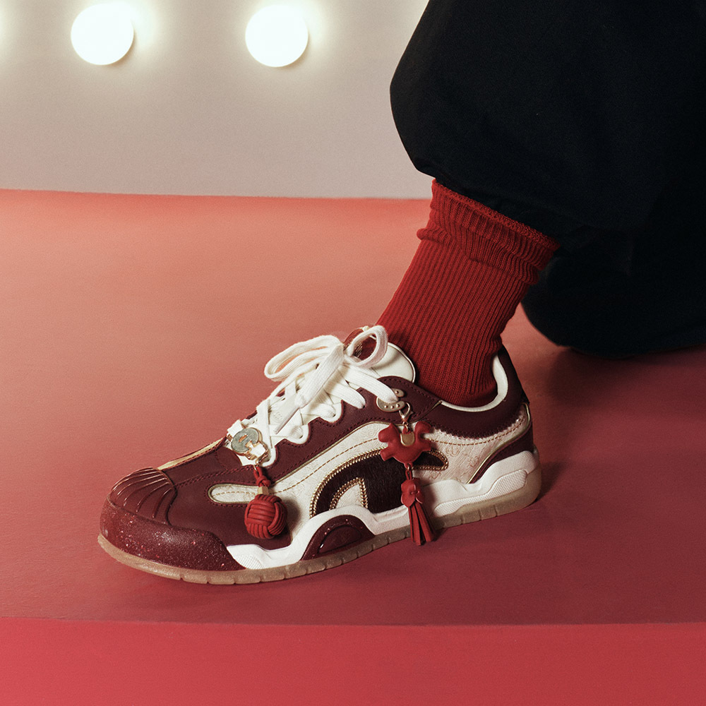 男女款- CNY系列-馬年系列 Crown Street Horse 福馬冠貝鞋-學院紅/香檳金（U6AFCTM16-L1-8- TW ）