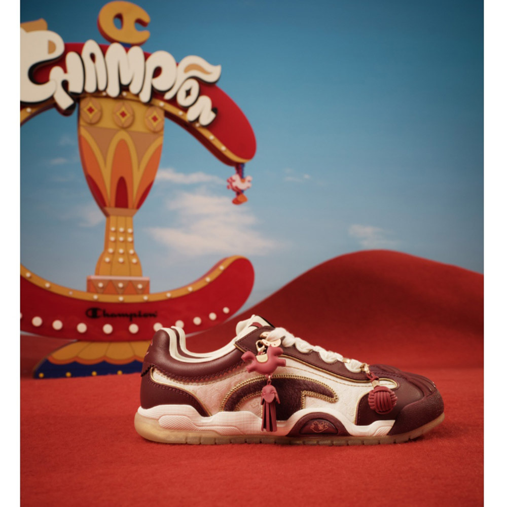 男女款- CNY系列-馬年系列 Crown Street Horse 福馬冠貝鞋-學院紅/香檳金（U6AFCTM16-L1-8- TW ）