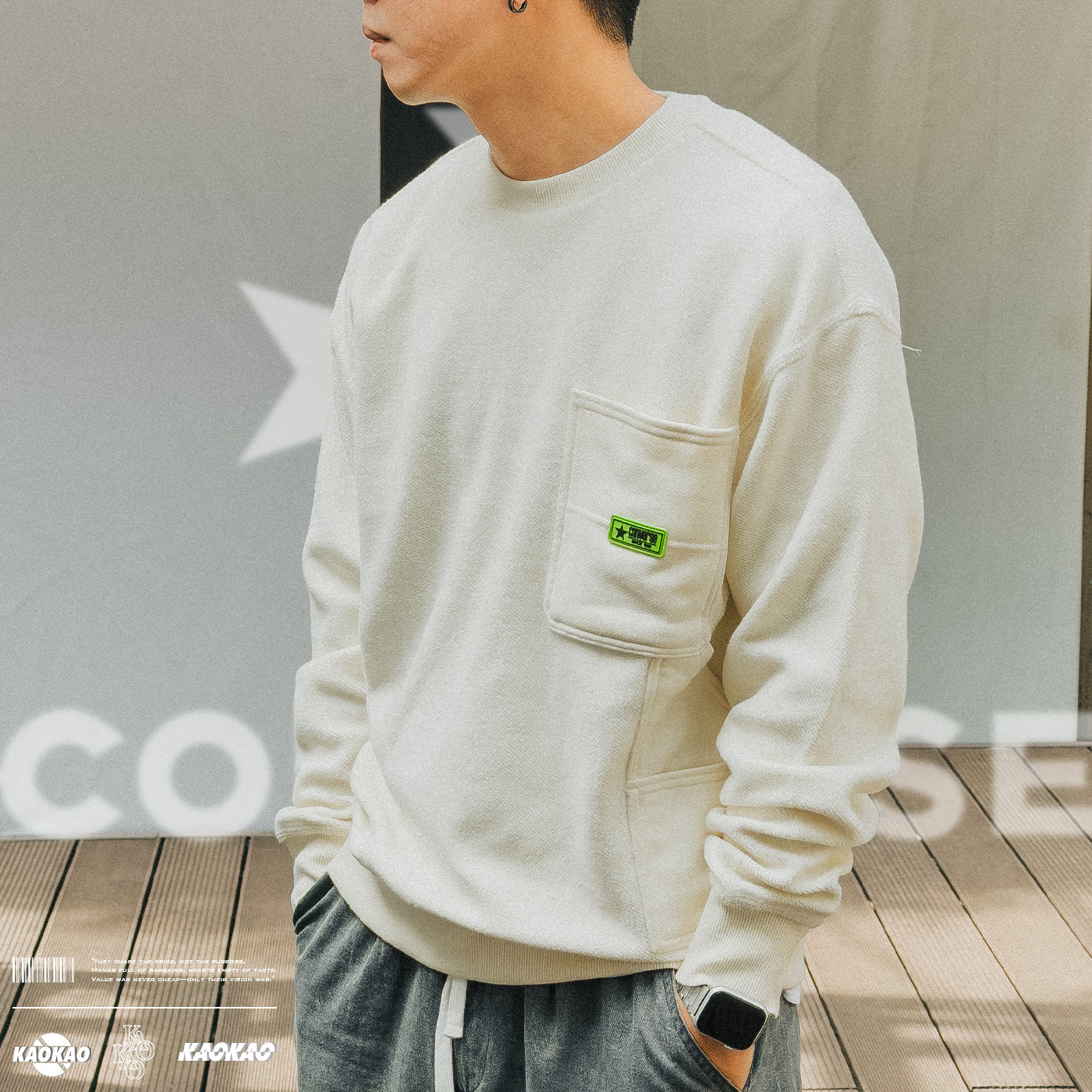 CONVERSE 白針織衫 【10019956-A03】