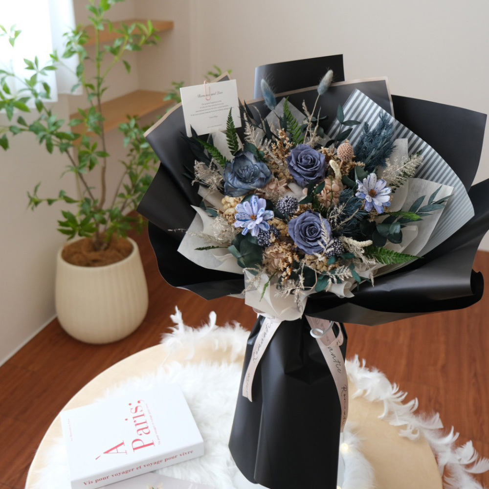 頂級厄瓜多夜幕黑 永生玫瑰花束