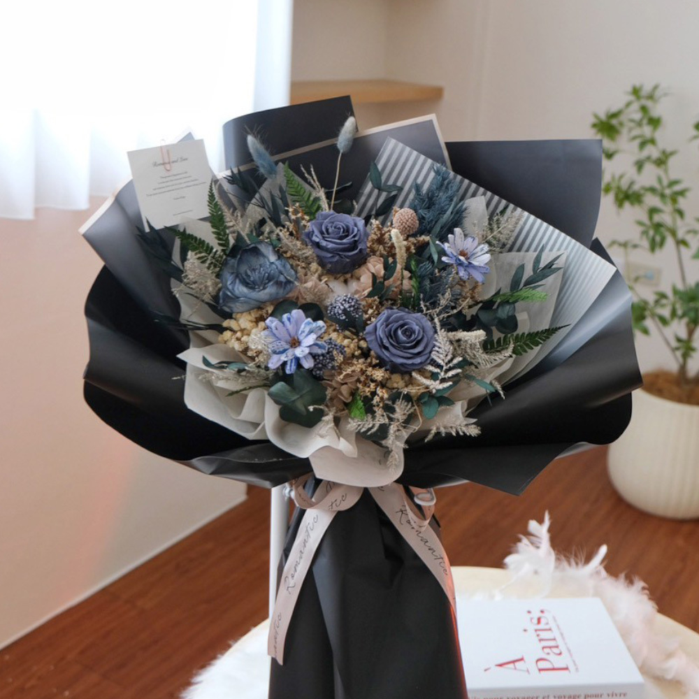 頂級厄瓜多夜幕黑 永生玫瑰花束