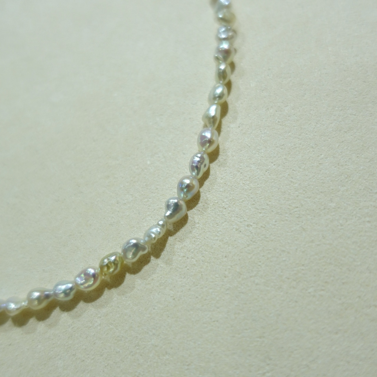 3-4mm天然糖果色日本Akoya Keshi珍珠項鍊