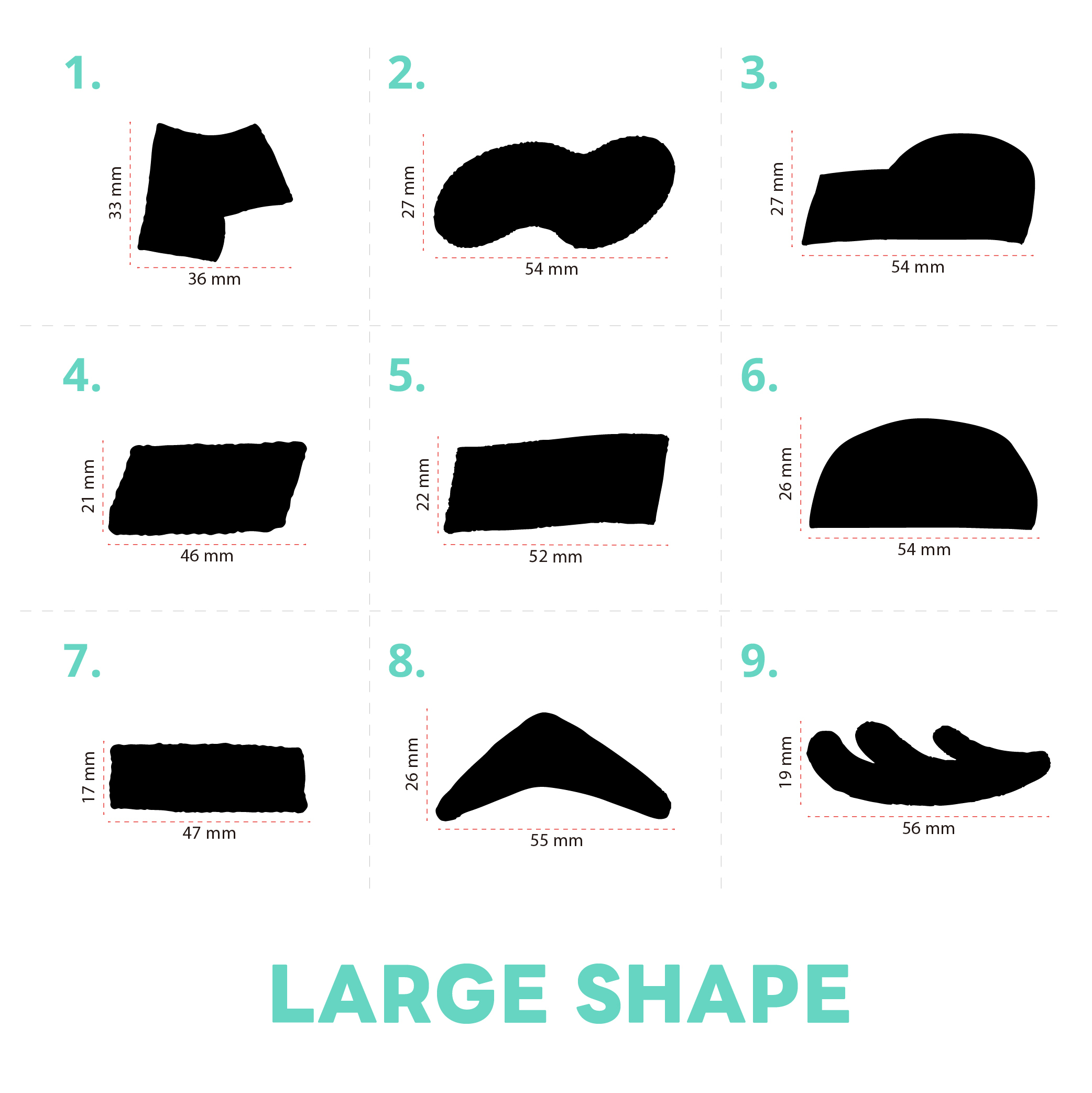 各種形狀 L尺寸 膠版印章 / 一分之一工作室 / 臺灣