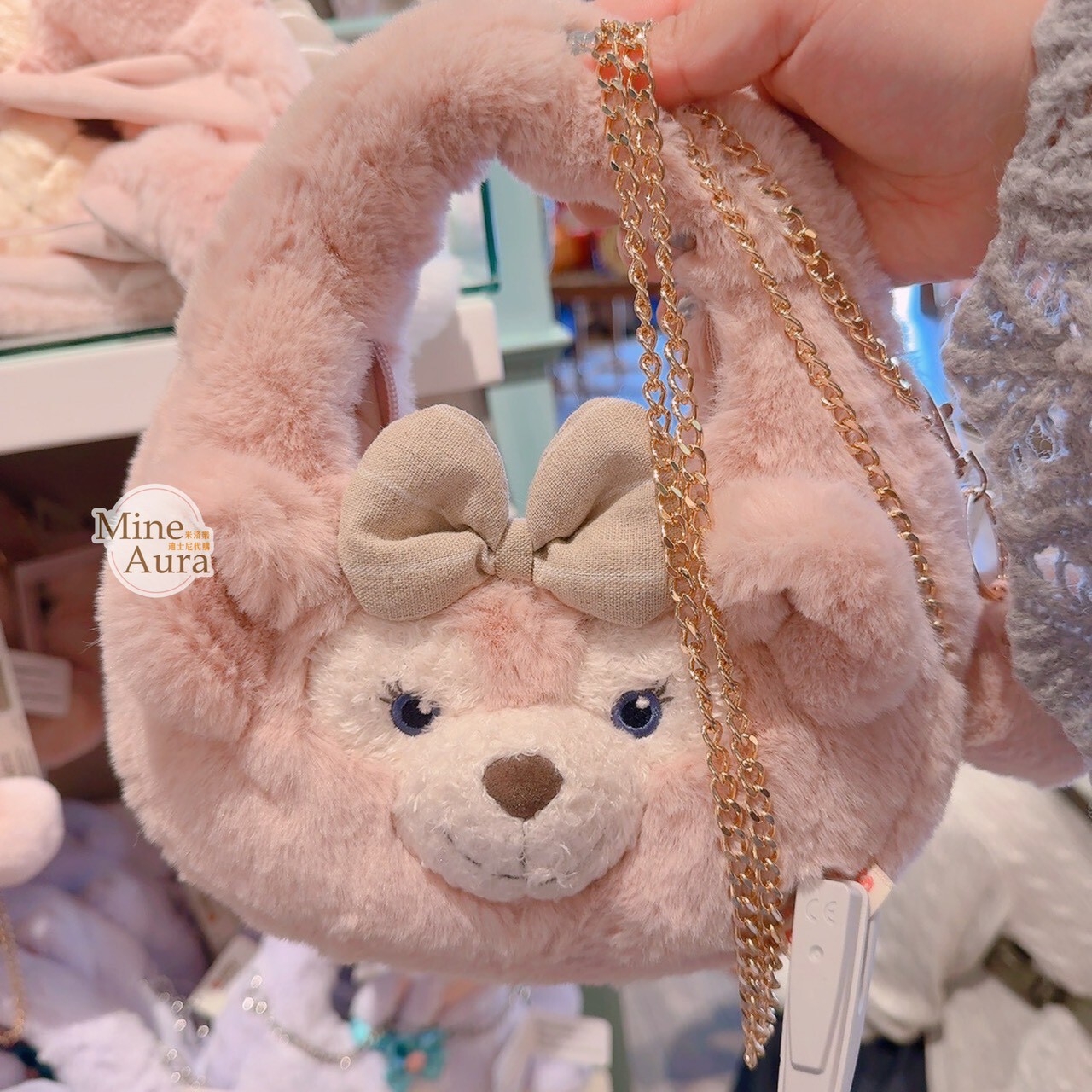 雪莉玫 ShellieMay 大臉圖案 絨毛 造型 手提包 -香港迪士尼樂園