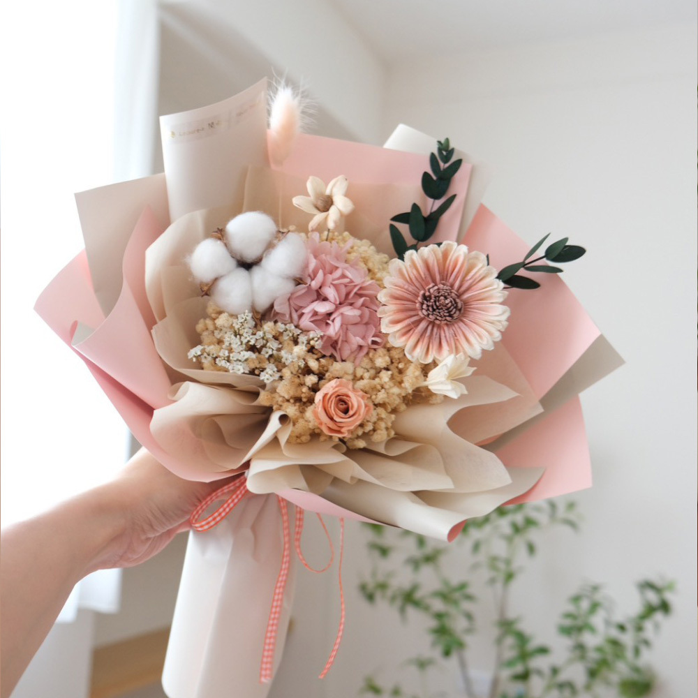 可愛小太陽花束 奶茶粉