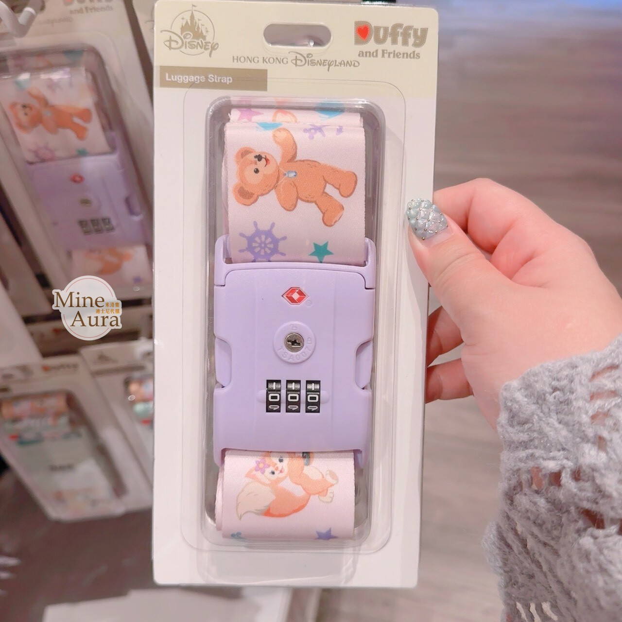 達菲 Duffy 與好友們 樂園標誌 圖案 密碼鎖 行李束帶 -香港迪士尼樂園