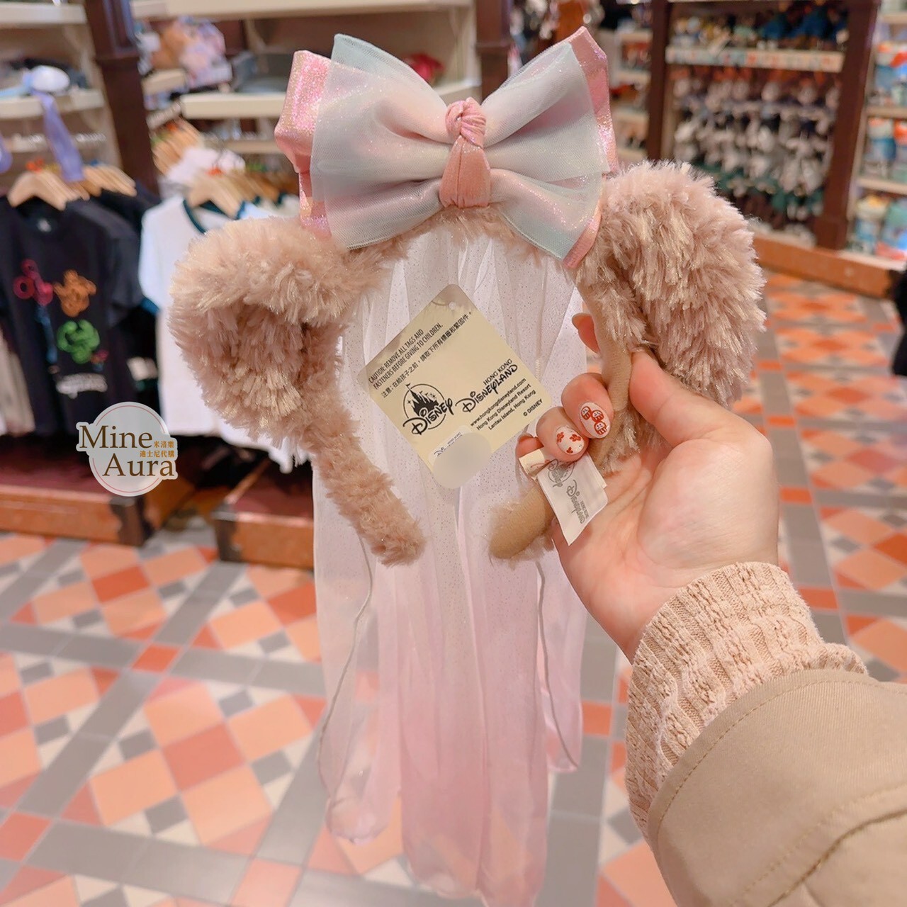 雪莉玫 ShellieMay 漸層頭紗設計 立體耳朵 蝴蝶結 造型 髮圈 髮箍 -香港迪士尼樂園