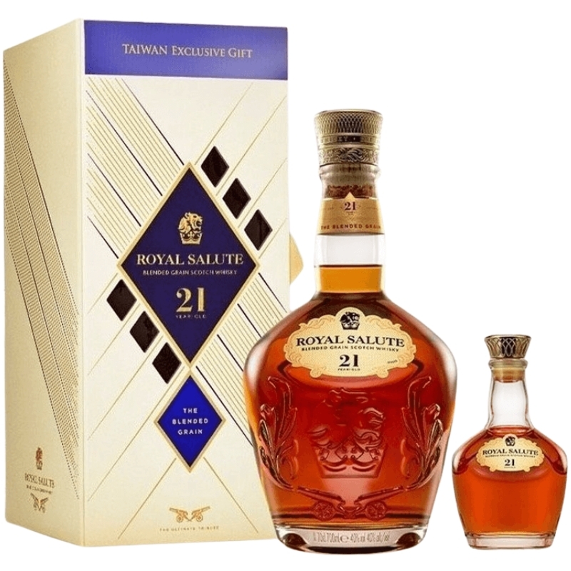 皇家禮炮21年王者之鑽迷你酒禮盒