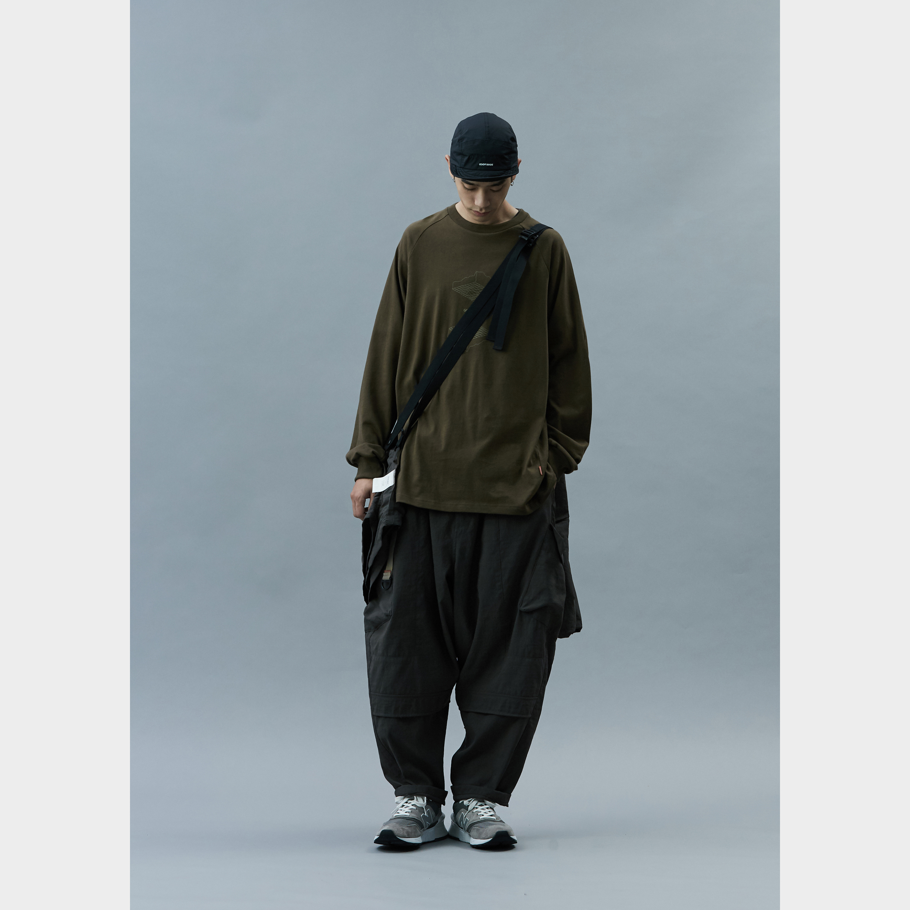 GOOPiMADE FL-03 Upside Down L/S Tee - Olive