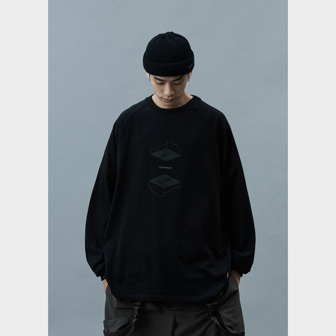 GOOPiMADE  FL-03 Upside Down L/S Tee - Black