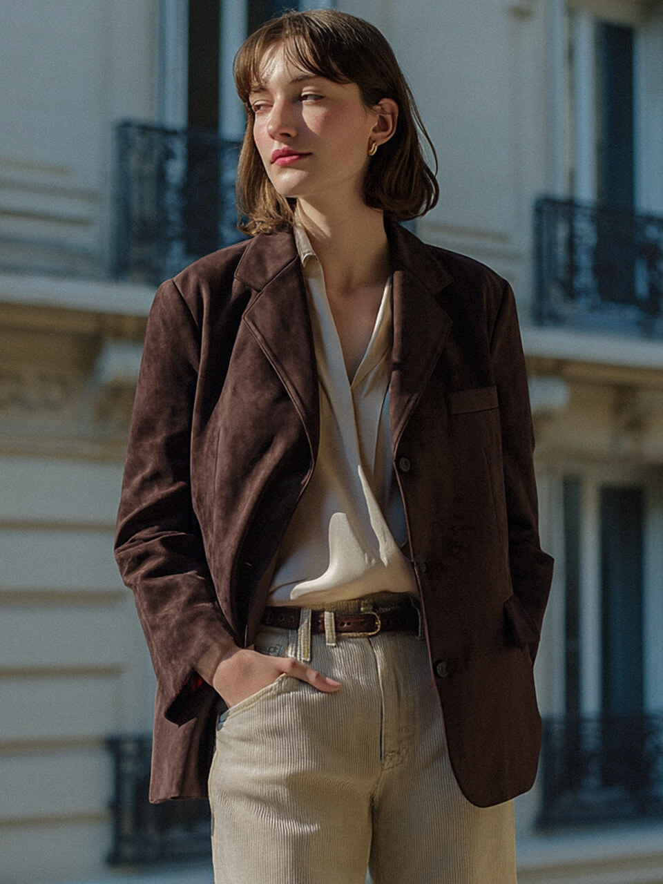 TILLIDIE All brush suede jacket