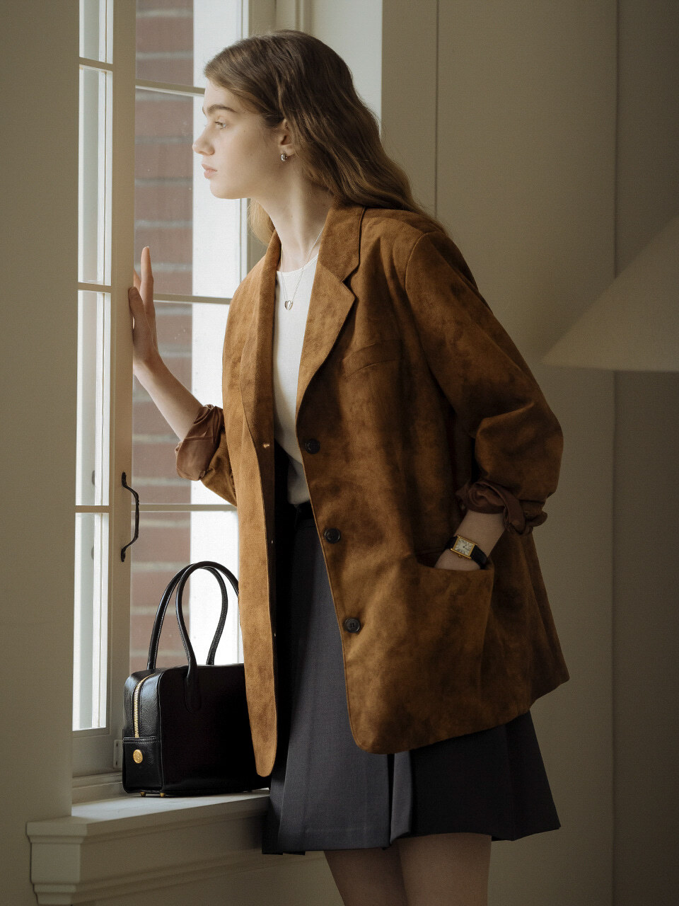 TILLIDIE All brush suede jacket