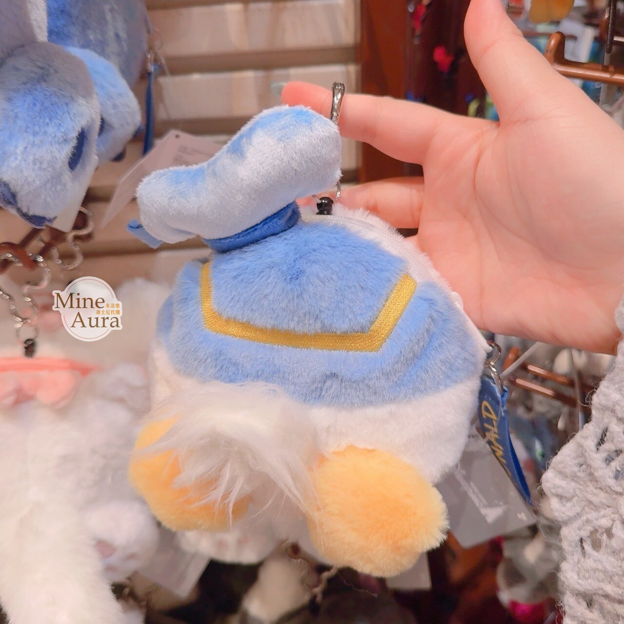 唐老鴨 Donald 屁屁 造型 伸縮 票卡包 吊飾 -香港迪士尼樂園