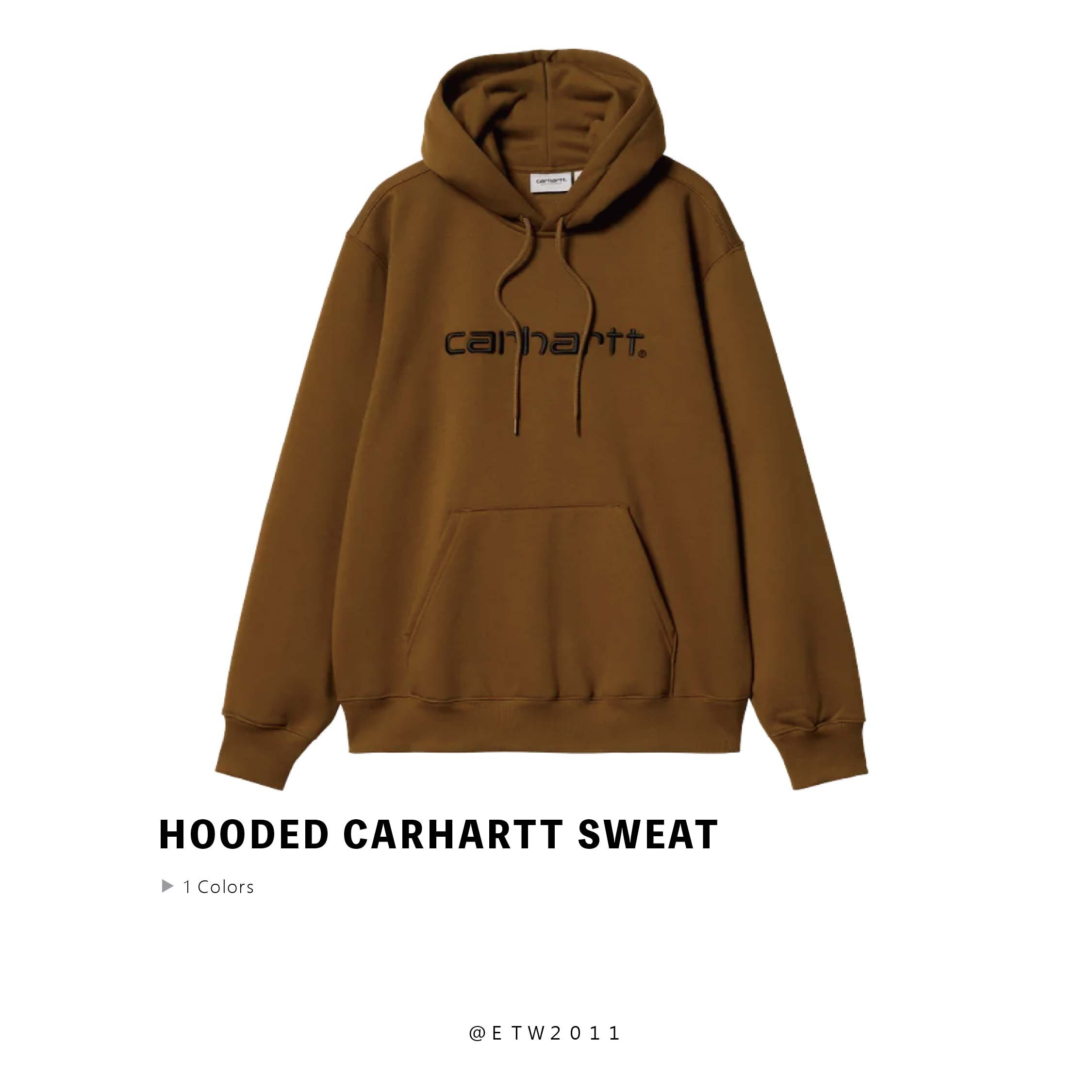☆ETW☆【EASY TO WEAR】CARHARTT WIP Hooded Carhartt Sweat 帽T 歐版 棕色(黑字) Deep H Brown