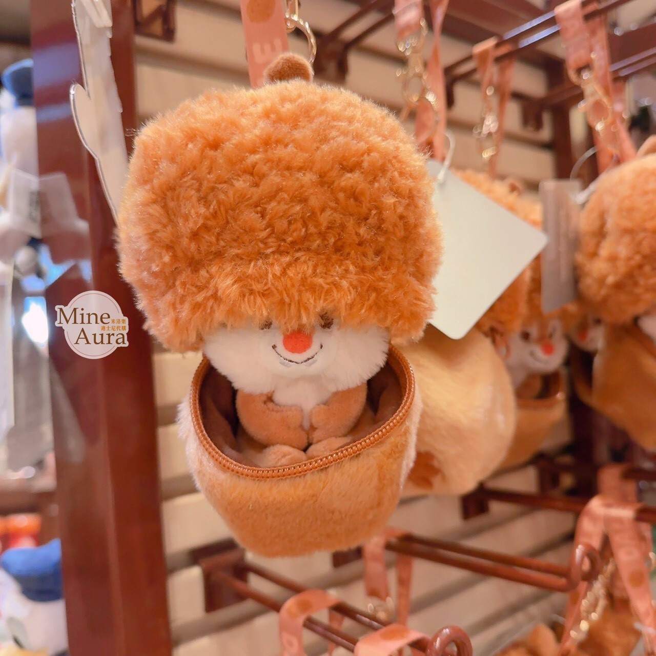 紅鼻 蒂蒂 Dale 栗子 造型 絨毛 吊飾 鑰匙圈 奇奇蒂蒂 Chip 'n Dale -香港迪士尼樂園